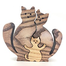 V Деревянный пазл "Кошки" 3шт.