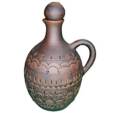 Бутыль "Узор" 25см из красной глины